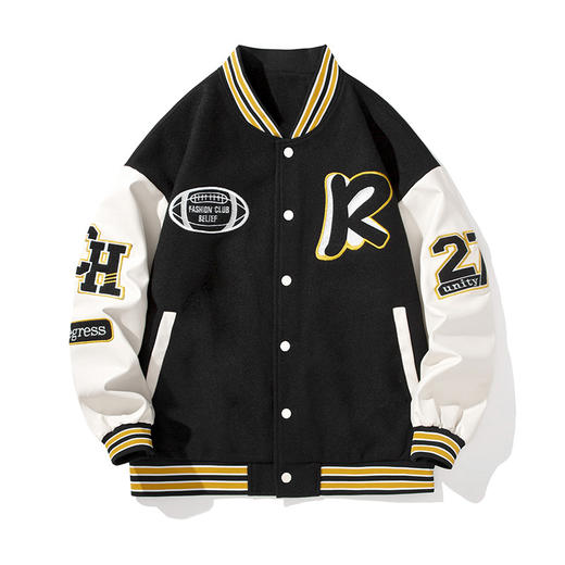 雀说爆款情侣款棒球服夹克外套男刺绣棒球服AL6618 商品图7