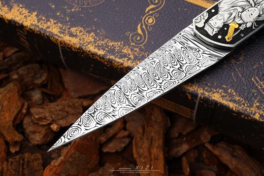 三希堂  现代刀系列  八仙过海黄金小折  未开刃 商品图3