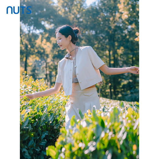 NUTS短袖宽松薄款小香风外套女夏休闲百搭4310401A1 商品图3