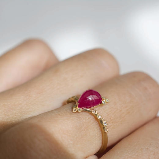 订购6周到｜Shinkai-spread ruby diamond-红宝石 钻石镶嵌 18k金 戒指［日本设计师］ 商品图2