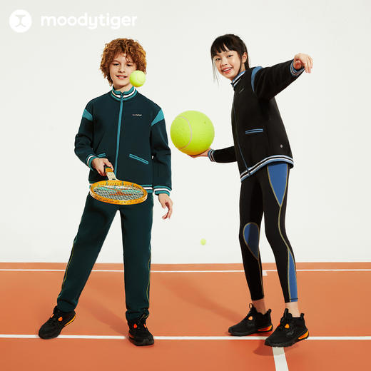 【24年秋新】【网球系列】moodytiger24秋新儿童男女童拼接空气层运动外套43510402 商品图4