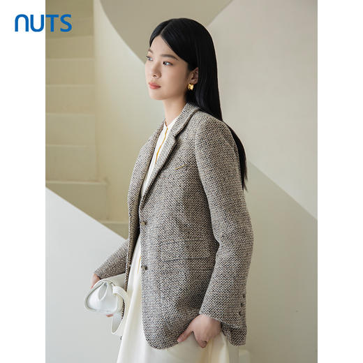 NUTS秋季新款2023时尚宽松显瘦百搭通勤风西装外套女 4350404A1 商品图1