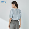 NUTS夏季新款简约气质圆领泡泡袖衬衫女429011367 商品缩略图3