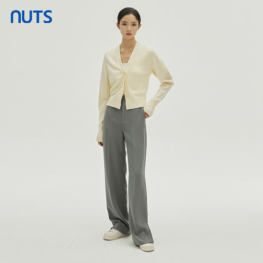 NUTS秋季新款宽松直筒显瘦阔腿拖地休闲长裤女333072221 商品图2
