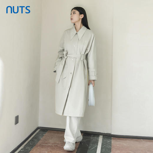NUTS高级感流行通勤简约风长款风衣外套女2023秋季新款4340406A1 商品图1