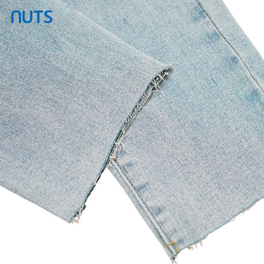NUTS烟管裤铅笔裤水洗牛仔短裤女浅色百搭326113378 商品图3