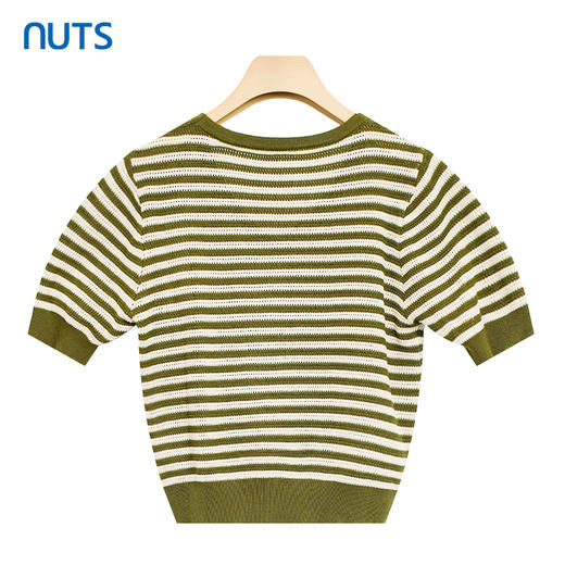 NUTS女装夏季新款条纹针织衫短袖毛衣女428053505 商品图1