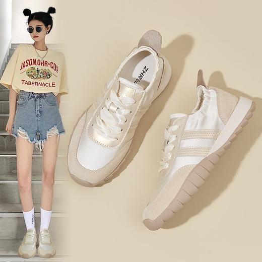 ZHR则则银色德训鞋女2024夏季新款软底老爹鞋透气防滑运动休闲鞋 商品图2