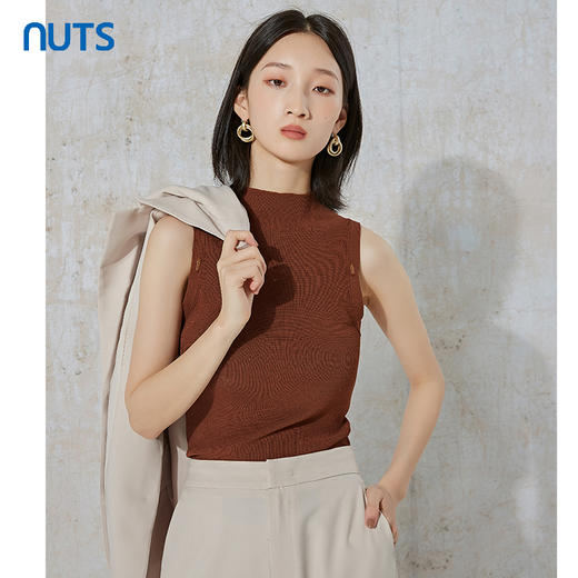 NUTS秋季新款时尚气质性感风修身显瘦内搭背心女231051149B 商品图1