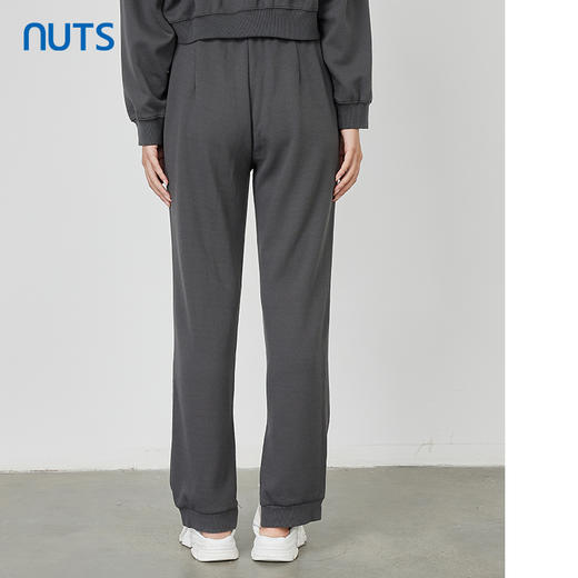 NUTS秋季新款纯色高腰宽松阔腿松紧腰显瘦休闲长裤女231073182B 商品图4