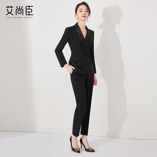 艾尚臣新中式西装套装女春秋时尚气质主持人高端正装女西服职业装 商品图2