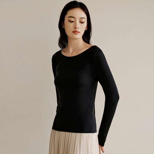 【金三塔】女绢丝莫代尔氨纶打底衫NZFEC722 商品图1