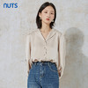 NUTS秋季新款时尚气质缎面高级感宽松显瘦长袖衬衫女231013062B 商品缩略图0