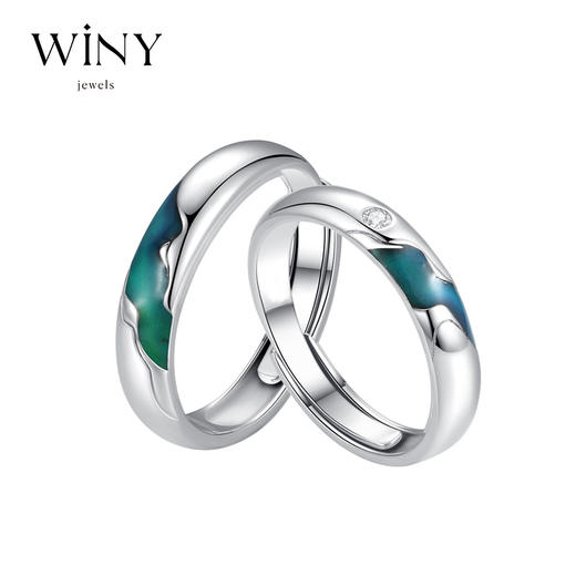 Winy999足银碧水青山对戒送女友闺蜜节日生日礼物 商品图5
