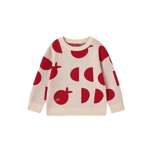 英氏儿童毛衣喜庆新年服秋冬女童羊毛针织衫拜年服新款亲子装 商品图5