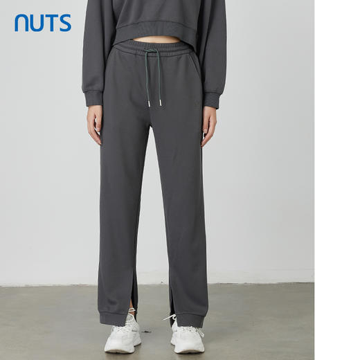 NUTS秋季新款纯色高腰宽松阔腿松紧腰显瘦休闲长裤女231073182B 商品图0