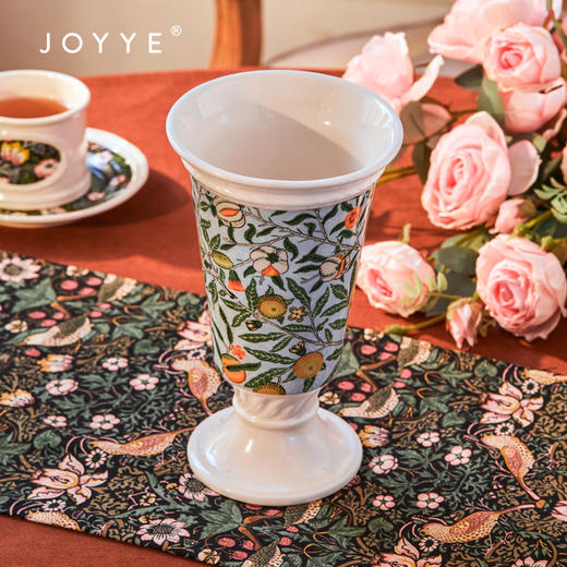 JOYYE威廉·莫里斯-艺术陶瓷花瓶摆件轻奢高级感客厅复古设计感插花花器大口径 商品图3