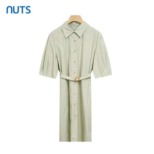 NUTS夏季女士丝纯棉polo款衬衫式连衣裙单排扣428103490 商品图2