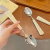 「9.9到手2支！ins奶油风」新款可爱少女奶酪刀叉勺子仿陶瓷学生便携刀叉勺餐具套装餐饮用具 商品缩略图3