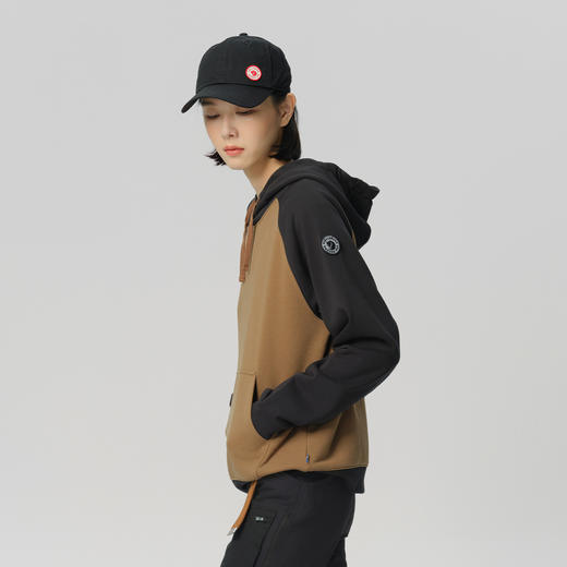 北极狐 女士连帽套头卫衣 2024秋冬新款城市户外拼色上衣04242216 商品图4