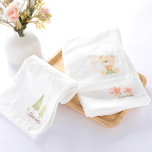 拉比-浴巾毛巾（常年）H4纱布方巾30*30（3条装）（PH) 商品图0