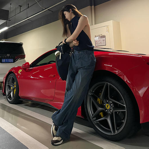 ROMI STUDIO“机场牛仔”100双面网纹牛仔棉宽松直筒牛仔裤421N2011【不翻单】 商品图3