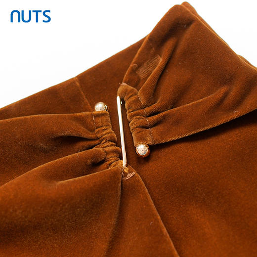 NUTS秋季新款红色复古气质高腰显瘦设计感短款裙裤女333062265 商品图2