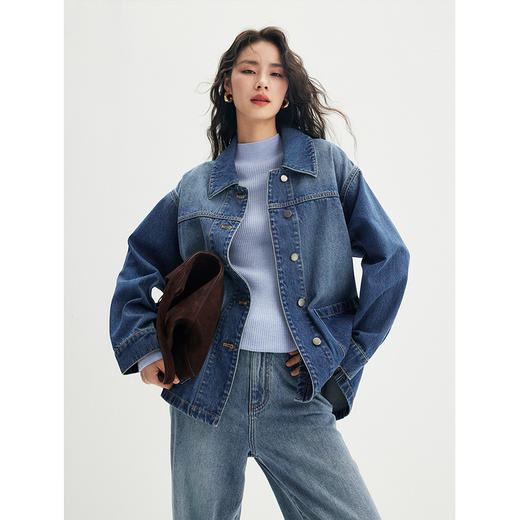 棉仓356607014一手长牛仔夹克 商品图0