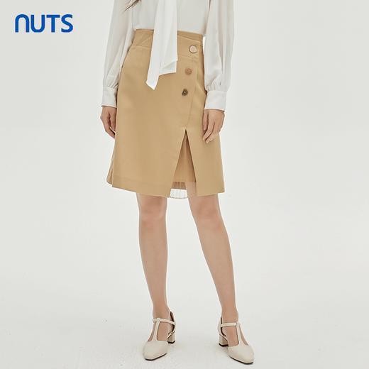 NUTS秋季新款时尚气质通勤风设计感开叉半身中裙女333061161 商品图0