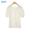 NUTS圆领衬衫女短袖小衫新款夏装宽松上衣女221011273 商品缩略图0