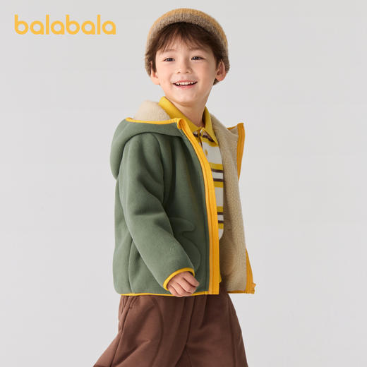 巴拉巴拉童装儿童外套男童女童摇粒绒上衣新款连帽秋冬装可爱 商品图2