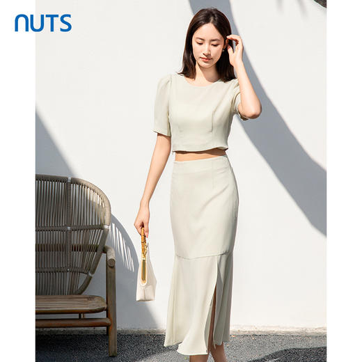 NUTS夏季新款时尚气质风通勤半身裙两件套女424141093 商品图0