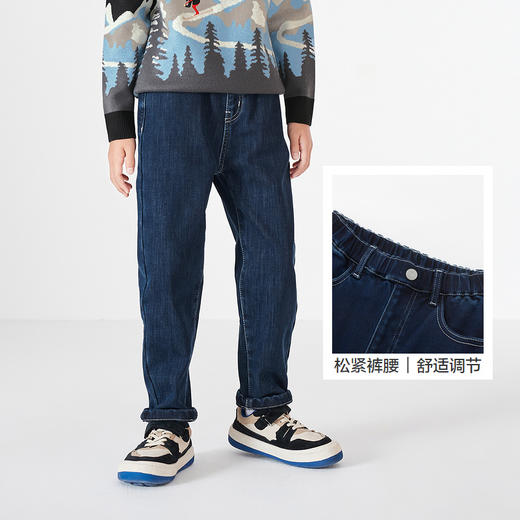 巴拉巴拉童装儿童裤子男童长裤秋冬装新款直筒裤加绒时尚潮酷 商品图3