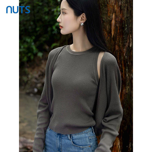 NUTS秋季新款休闲时尚百搭针织衫上衣女4310502A1 商品图3