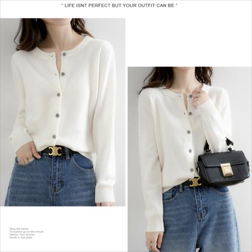 【99元2件】MUYANHUAN圆领针织开衫 | 简约版型 亲肤舒适 时尚百搭 15色可选  两件请备注颜色尺码，不备注默认发同款！！ 商品图7