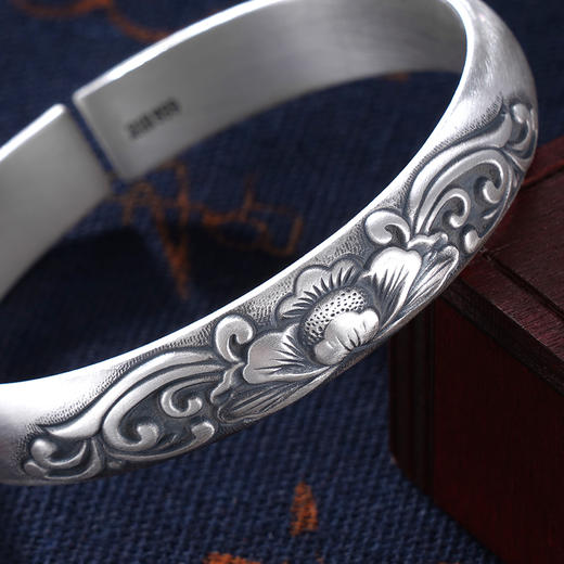 子佩集S999银【花漪蕊】手镯【JLSZ016】纯银手镯仿古2408 商品图2