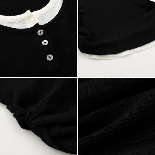 韩版拼接抽绳打底衫M4232605 商品图2