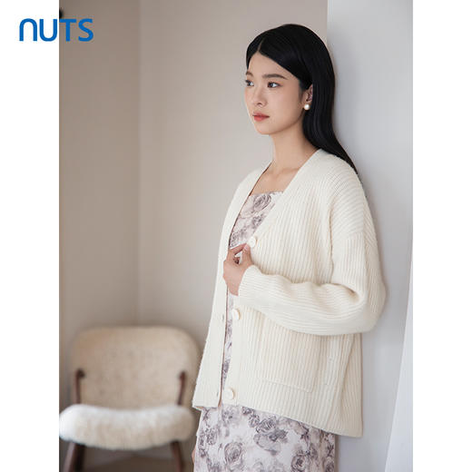 NUTS2023秋季新款气质休闲百搭小香风毛织开衫中外套女4390502A1 商品图1