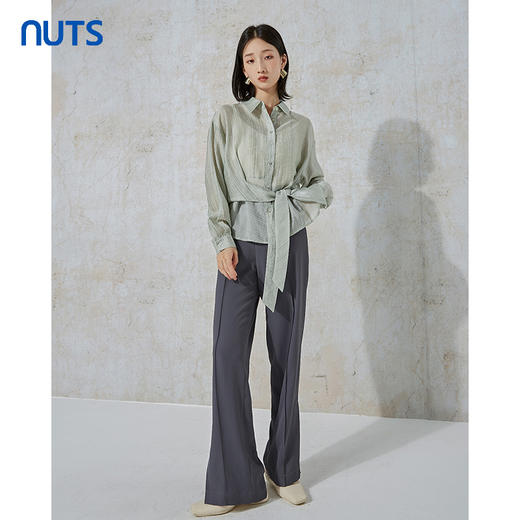 NUTS秋季新款休闲宽松直筒高腰显瘦气质百搭休闲长裤女231073042B 商品图4