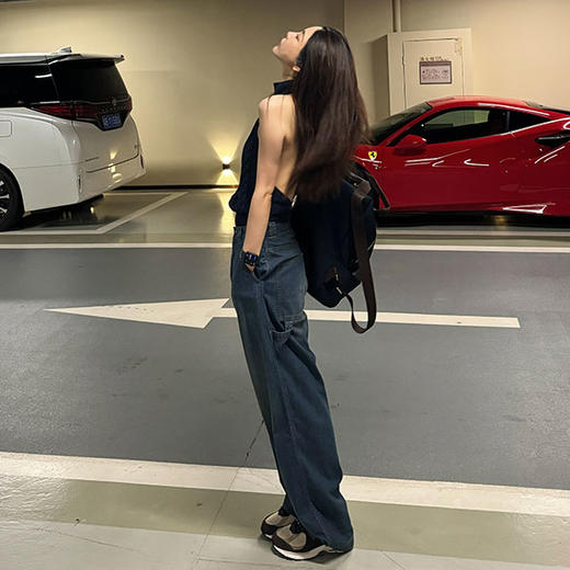 ROMI STUDIO“机场牛仔”100双面网纹牛仔棉宽松直筒牛仔裤421N2011【不翻单】 商品图2