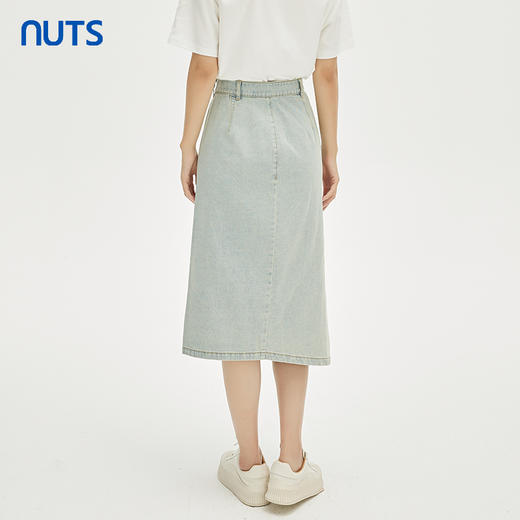 NUTS秋季新款一片式设计感a字包臀时尚水洗牛仔半裙女332061150 商品图4