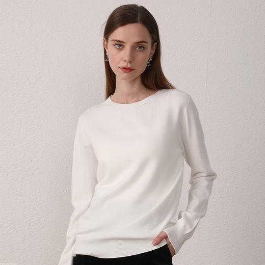 【男女同款】YANECINE 圆领可机洗羊毛打底衫 | 可水洗易打理 滑糯顺垂 舒适透气 简约时尚 商品图8