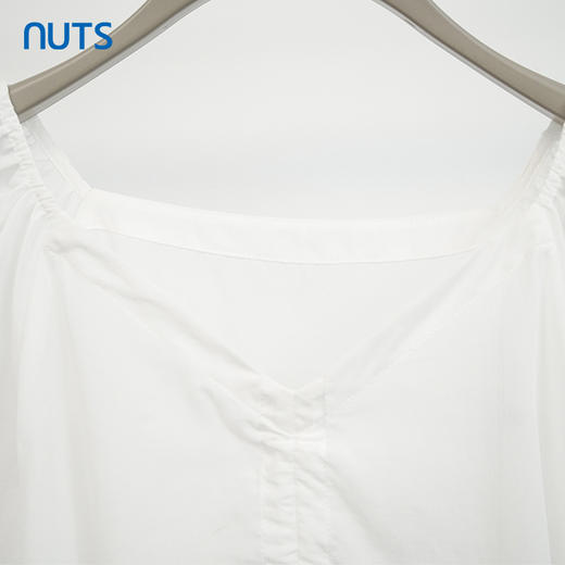 NUTS商场同款白色简约休闲中袖套头衫女121012017A 商品图3
