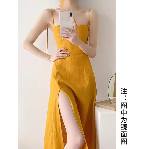 裁缝学苑AQ340法式收腰开叉亚麻吊带裙纸样女装长裙子样板图纸 商品图2