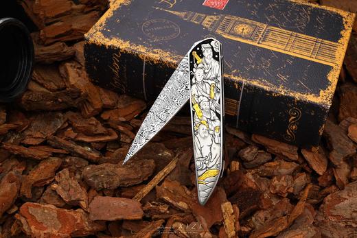 三希堂  现代刀系列  八仙过海黄金小折  未开刃 商品图10