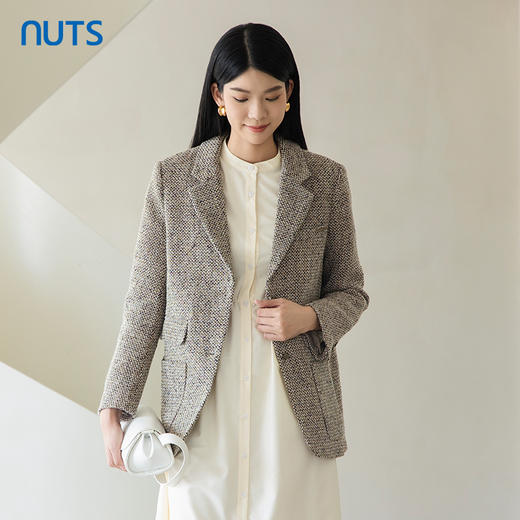 NUTS秋季新款2023时尚宽松显瘦百搭通勤风西装外套女 4350404A1 商品图3