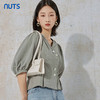 NUTS春秋季新款时尚气质通勤风百搭纯色短袖衬衫女231011108B 商品缩略图1