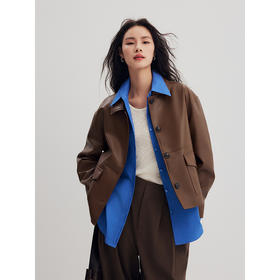 棉仓356607009-工装袋小翻领pu夹克