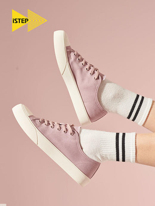 【2026新春专享】iSTEP高帮帆布鞋爆款百搭情侣鞋小白鞋（瑕疵品不退不换） 商品图2