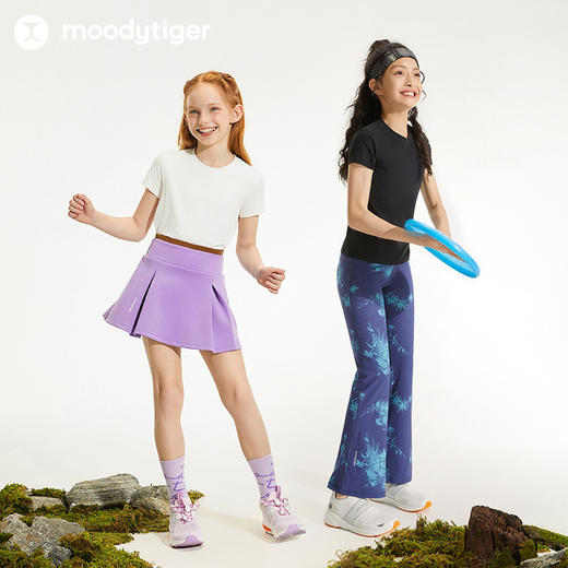 【24年秋新】moodytiger24秋新女童休闲运动透气弹力宽松圆领T恤短袖43210101 商品图4
